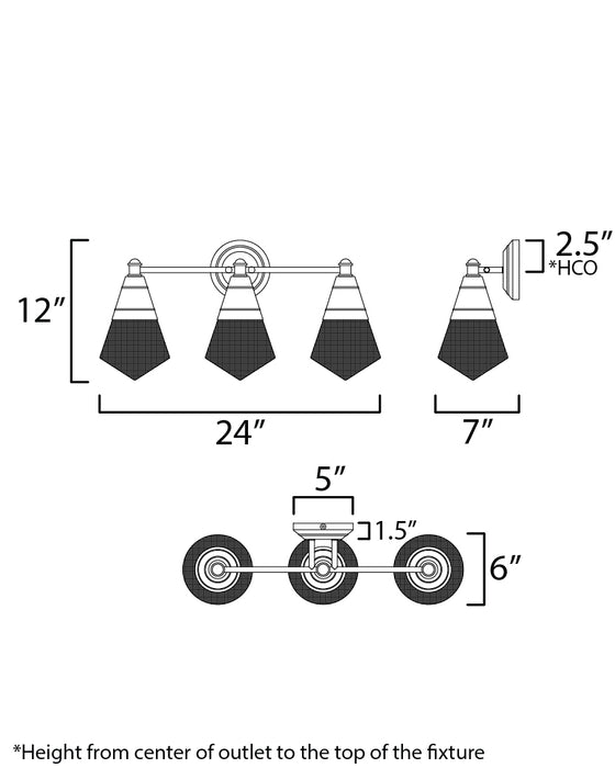 Maxim Hargreaves 3-Light Bath Vanity Model: 10393PRPC