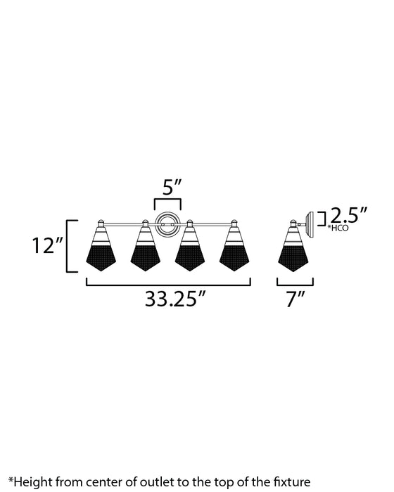 Maxim Hargreaves 4-Light Bath Vanity Model: 10394PRNAB