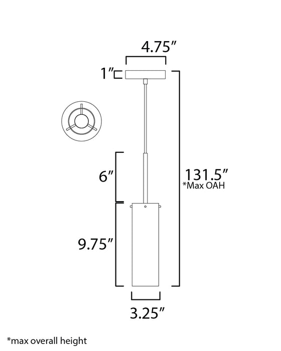 Maxim Blizzard 1-Light Pendant Model: 10511MRBK