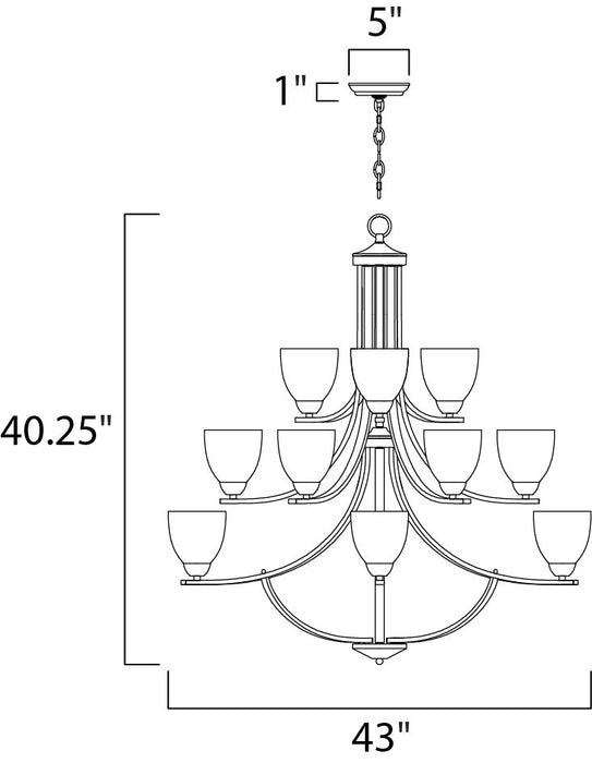 Maxim Axis 15-Light Chandelier Model: 11228FTSN