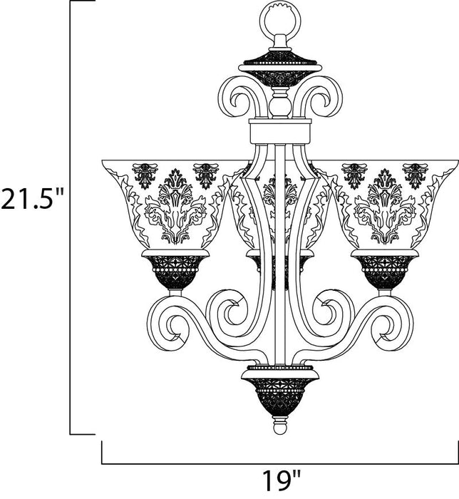 Maxim Symphony 3-Light Chandelier Model: 11235SAOI