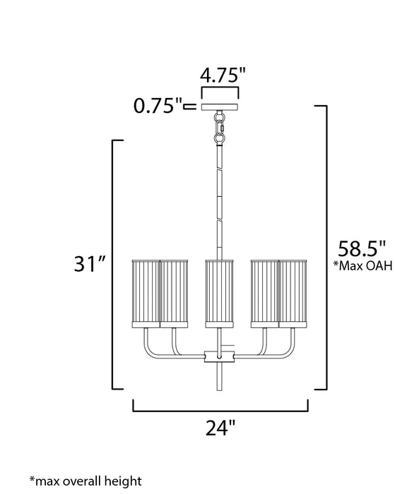 Maxim Crosby 5-Light Chandelier Model: 11475CRSBR