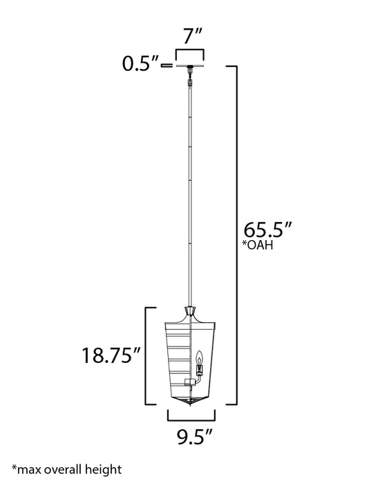 Maxim Copacabana 3-Light Pendant Model: 12443CLFTBK