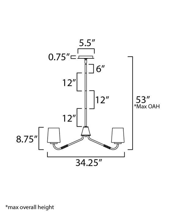 Maxim Durham 8-Light Chandelier Model: 12698WTPC