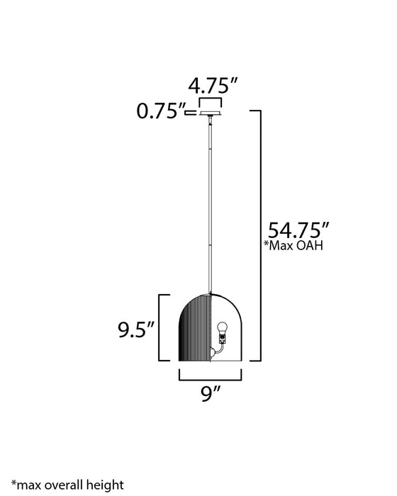 Maxim Dune 1-Light Pendant Model: 15121CRBK