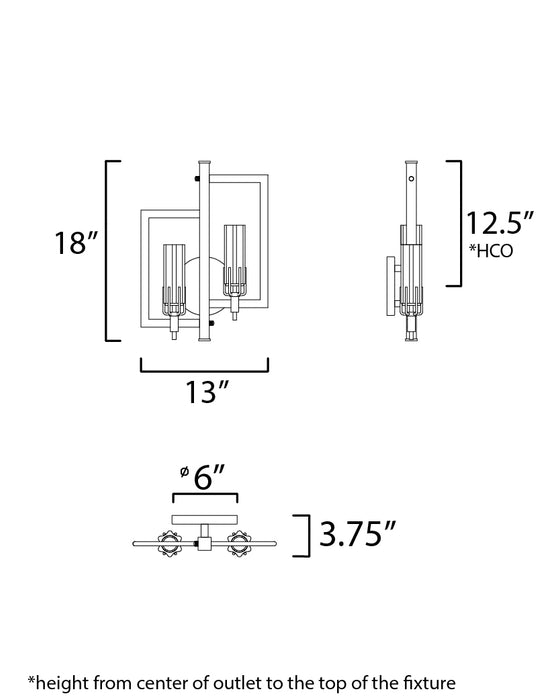 Maxim Flambeau 2-Light Wall Sconce Model: 16112CLBKAB