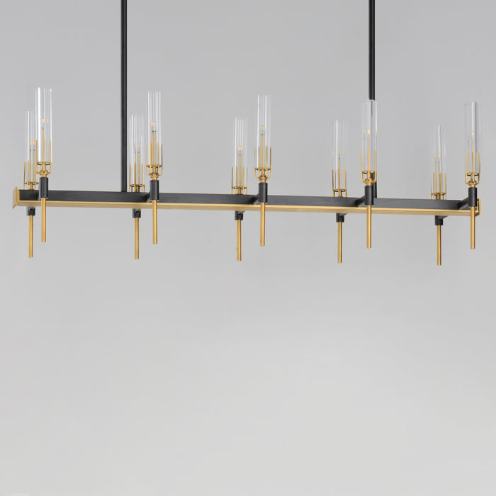 Maxim Flambeau 10-Light Linear LED Chandelier Model: 16127CLBKAB