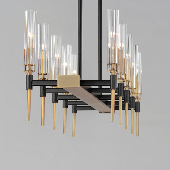 Maxim Flambeau 10-Light Linear LED Chandelier Model: 16127CLBKAB