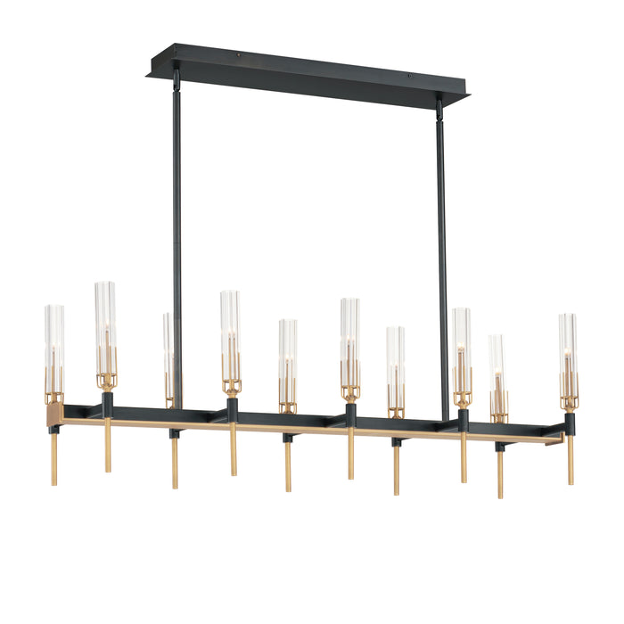 Maxim Flambeau 10-Light Linear LED Chandelier Model: 16127CLBKAB
