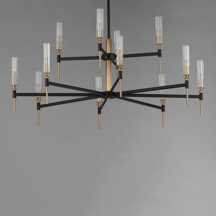 Maxim Flambeau 12-Light 2-Tier LED Chandelier Model: 16129CLBKAB