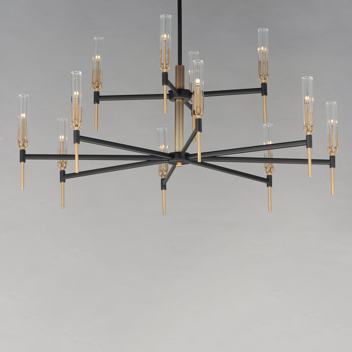 Maxim Flambeau 12-Light 2-Tier LED Chandelier Model: 16129CLBKAB