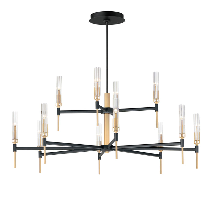 Maxim Flambeau 12-Light 2-Tier LED Chandelier Model: 16129CLBKAB
