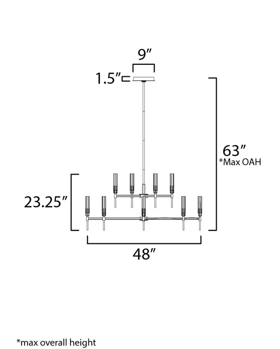 Maxim Flambeau 12-Light 2-Tier LED Chandelier Model: 16129CLBKAB