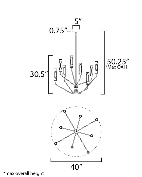 Maxim Regent 8-Light Chandelier Model: 16178CLLFGNAB