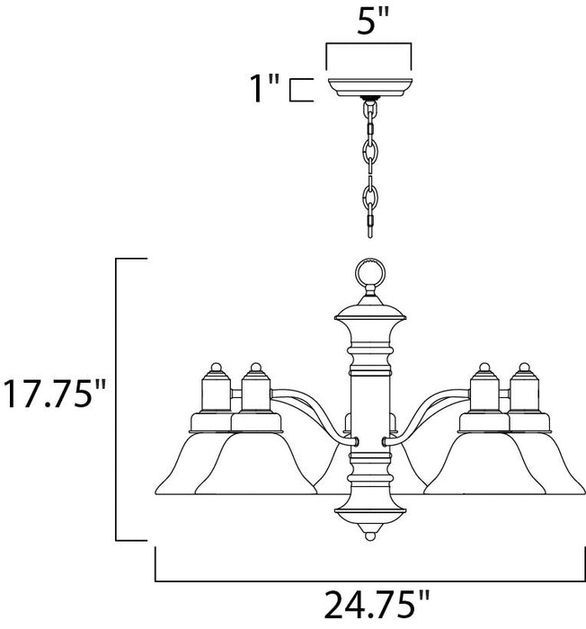 Maxim Newburg 5-Light Chandelier Model: 20325MRSN