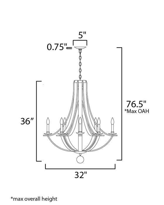 Maxim Basque 8-Light Chandelier Model: 20348DWAR