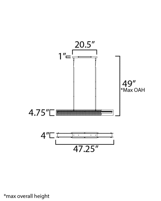Maxim Spectre 48 Linear Pendant Model: 21194CRBKNAB