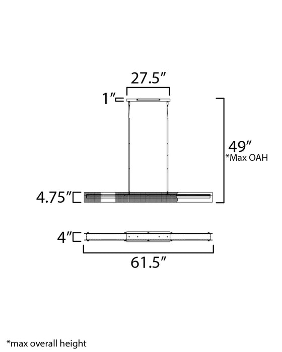 Maxim Spectre 61.5 Linear Pendant Model: 21195CRBKNAB