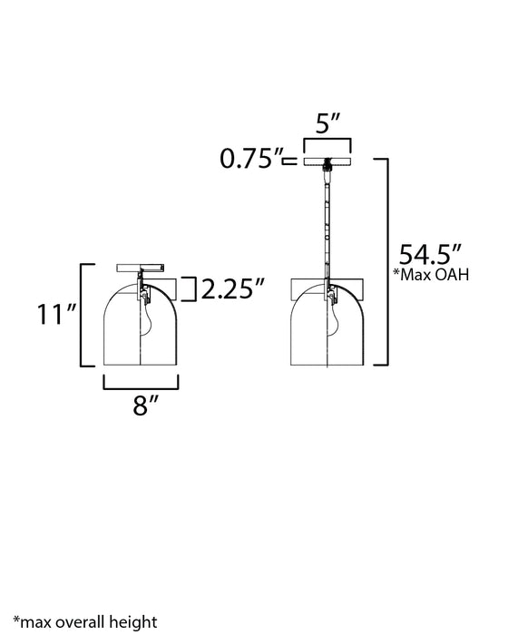 Maxim Scoop 1-Light Pendant/Flush Mount Model: 21230CLBK