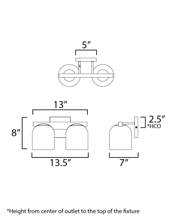 Maxim Scoop 2-Light Bath Vanity Model: 21232CLPC