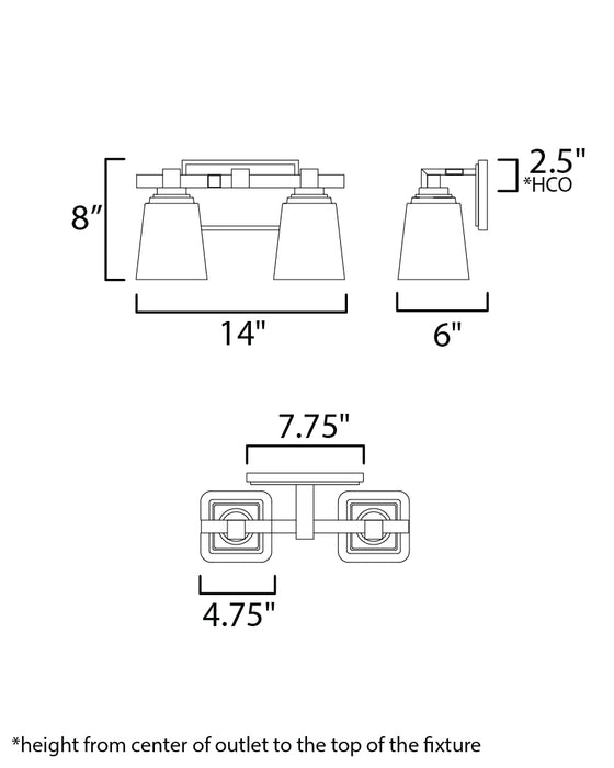 Maxim Cubos 2-Light Wall Sconce Model: 21382CLNAB