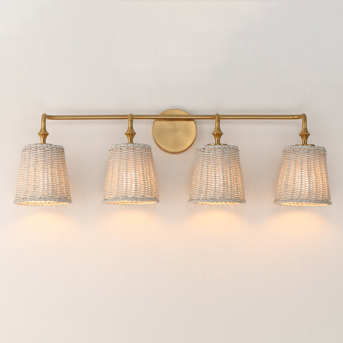 Maxim Baja 4-Light Bath Vanity Model: 21484WWTNAB