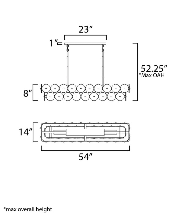 Maxim Loren 54 Linear Chandelier Model: 21826TCGM