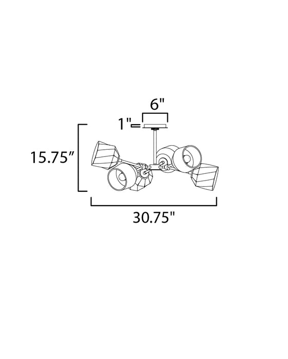Maxim Akimbo 6-Light Pendant W LED Bulbs Model: 28276DBZAB
