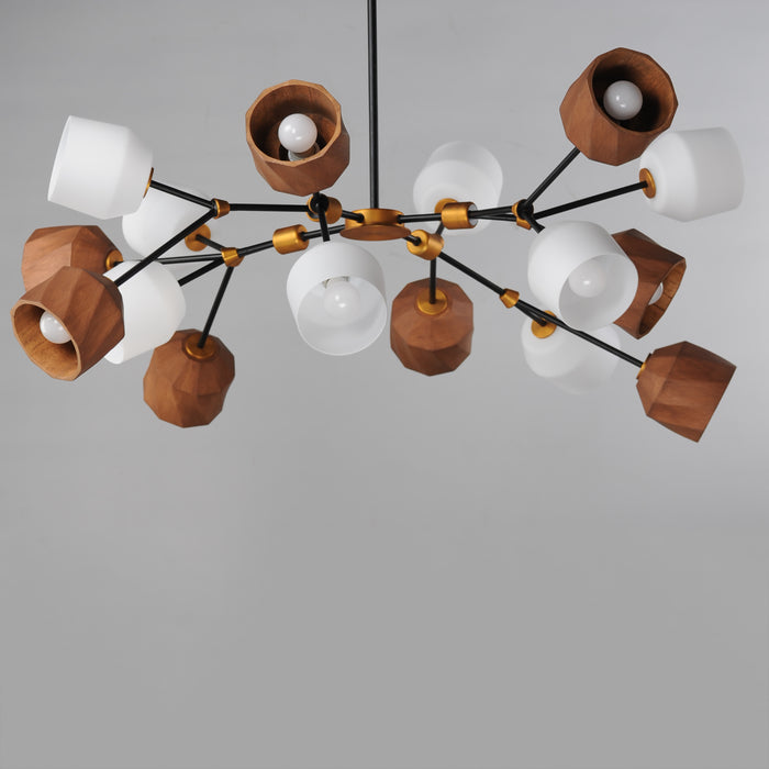 Maxim Akimbo 16-Light Pendant w LED Bulbs Model: 28279DBZAB