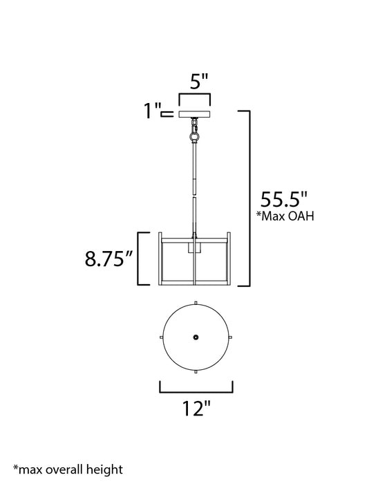 Maxim Belfry 1-Light Semi-Flush/Pendant Model: 30061CLBK