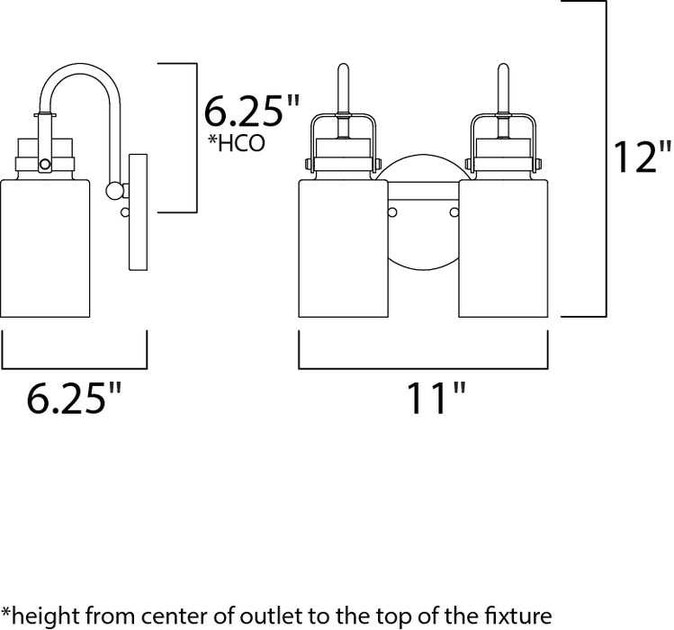 Maxim Magnolia 2-Light Bath Vanity Model: 30171CLBZGLD