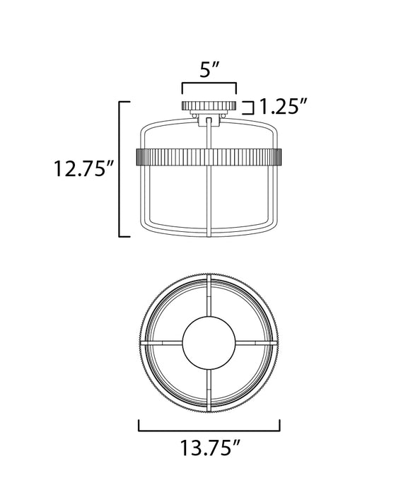 Maxim Ruffles 3-Light Semi Flush Mount Model: 32650SWBKAB
