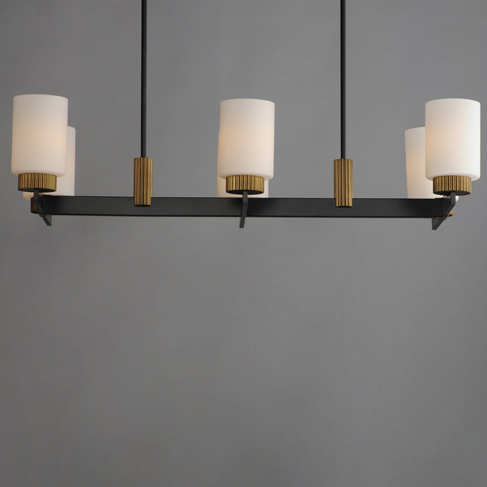 Maxim Ruffles 6-Light Linear Chandelier Model: 32656SWBKAB