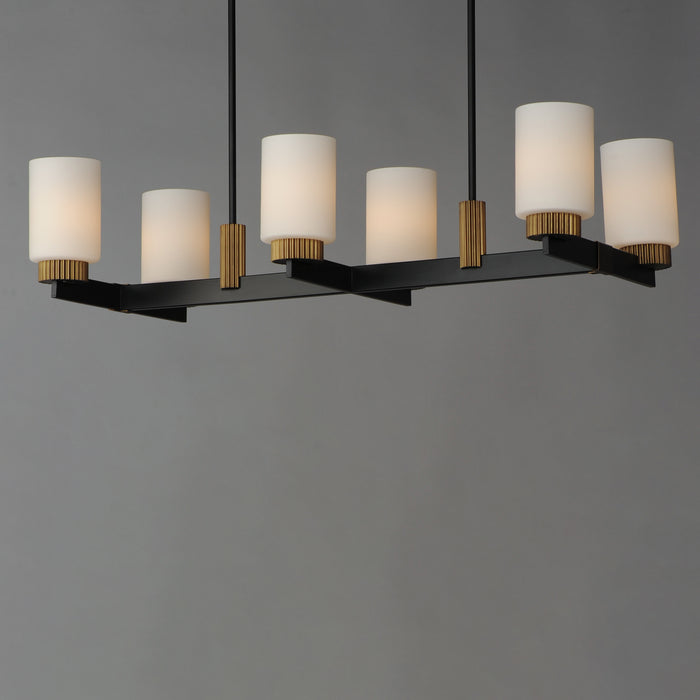 Maxim Ruffles 6-Light Linear Chandelier Model: 32656SWBKAB