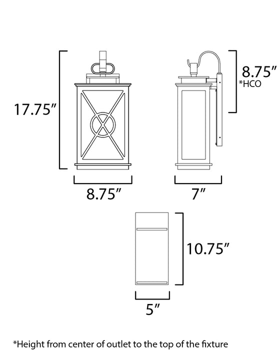 Maxim Yorktown VX 1-Light Outdoor Wall Sconce Model: 40804CLACPBK
