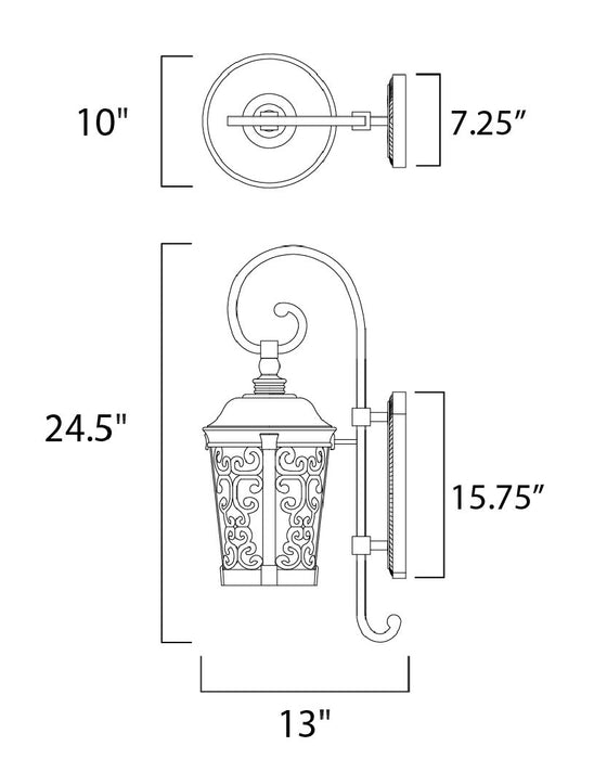 Maxim Whisper Dark Sky LED 1-Light Outdoor Wall Lantern Model: 55394BZ