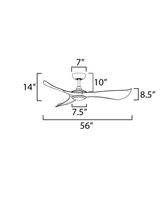 Maxim Keanu 56 Indoor/Outdoor Fan w LED Light Kit Model: 88755WTMWTK