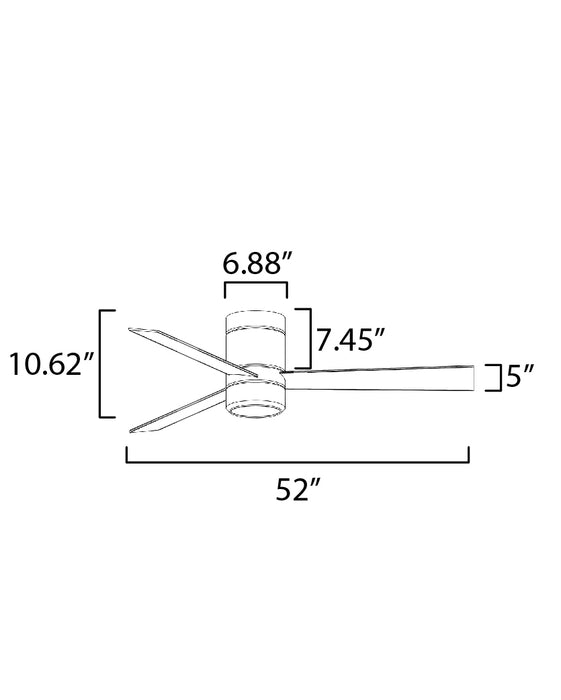 Maxim Tanker 52 3-Blade Hugger Fan w LED Light Kit Model: 88803BK