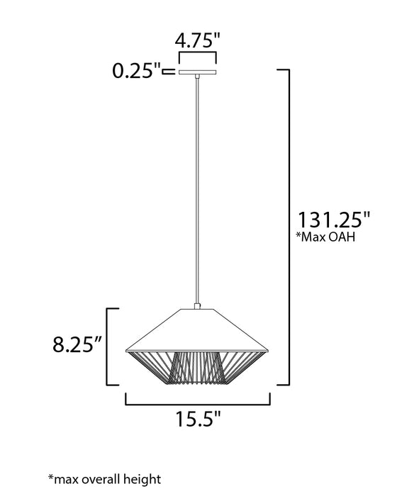 ET2 Phoenix 16 LED Pendant Model: E11395-GYBK