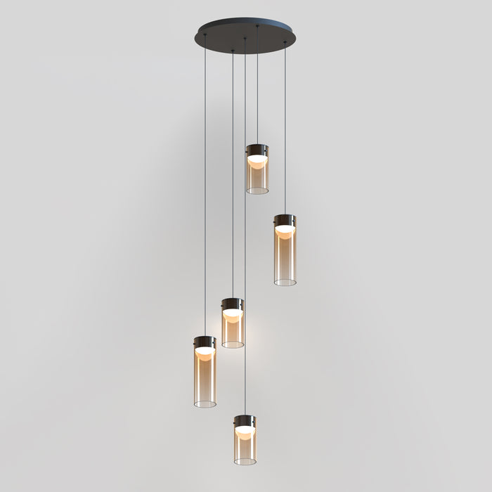 ET2 Highball Amber 5-Light LED Pendant Model: E21185-05GM