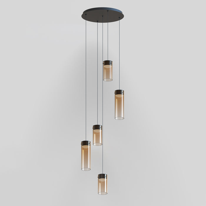 ET2 Highball Amber 5-Light LED Pendant Model: E21185-05GM