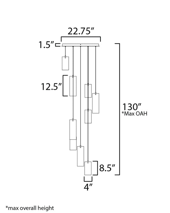 ET2 Highball Smoke 9-Light LED Pendant Model: E21189-142GM