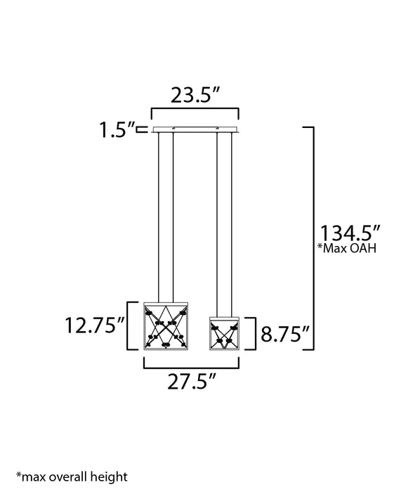 ET2 Entanglement 4-Light LED Pendant Model: E21254-20BK