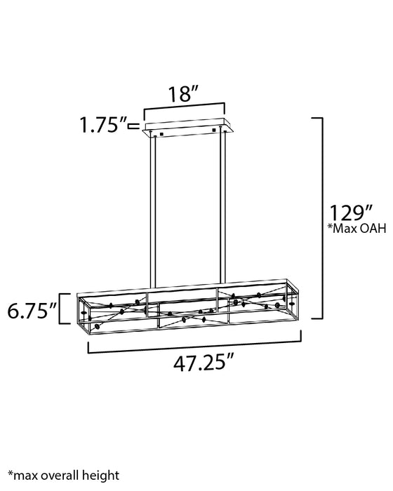 ET2 Entanglement Linear LED Pendant Model: E21256-20BK