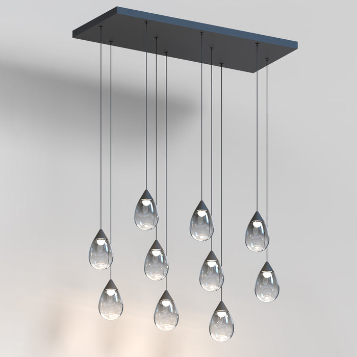 ET2 Dewdrop 10-Light LED Linear Pendant Model: E21566-142BK