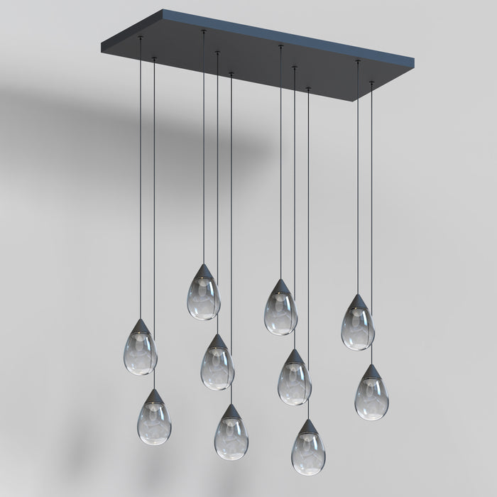 ET2 Dewdrop 10-Light LED Linear Pendant Model: E21566-142BK