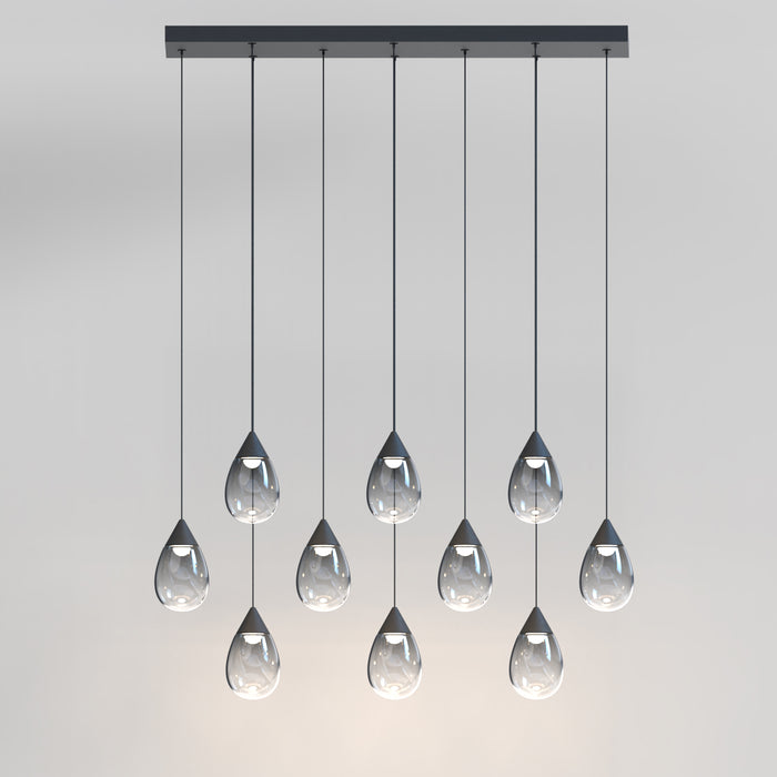 ET2 Dewdrop 10-Light LED Linear Pendant Model: E21566-142BK