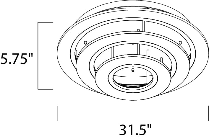 ET2 Saturn II 3-Light LED Flush Mount Model: E22667-11MS