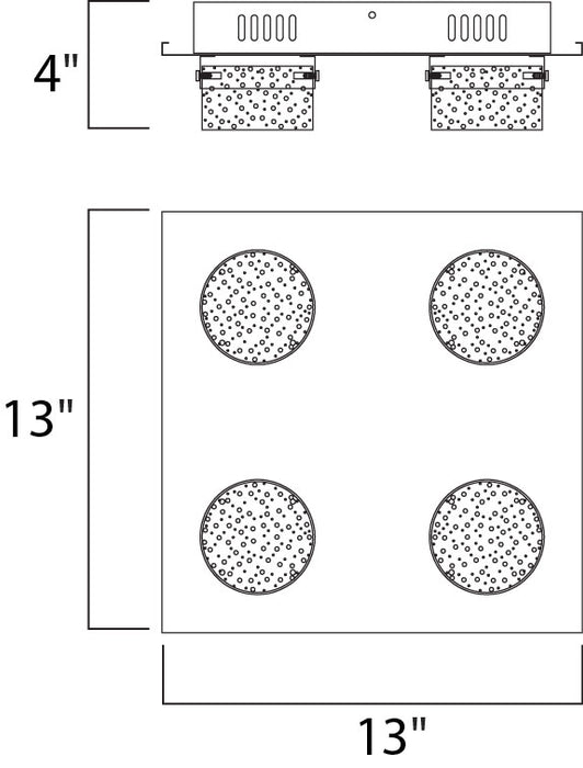 ET2 Fizz IV 4-Light LED Flush Mount Model: E22772-91PC