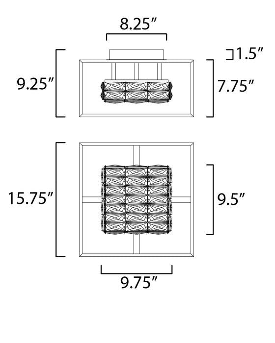 ET2 Zephyr LED Flush Mount Model: E23300-20BK